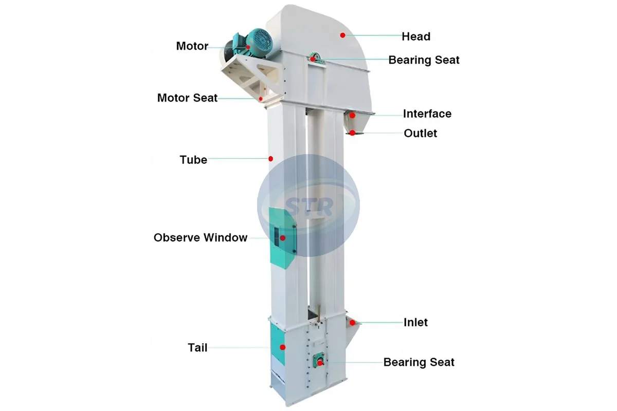 commercial dttg40 28 low speed bucket elevator processing equipment detail view