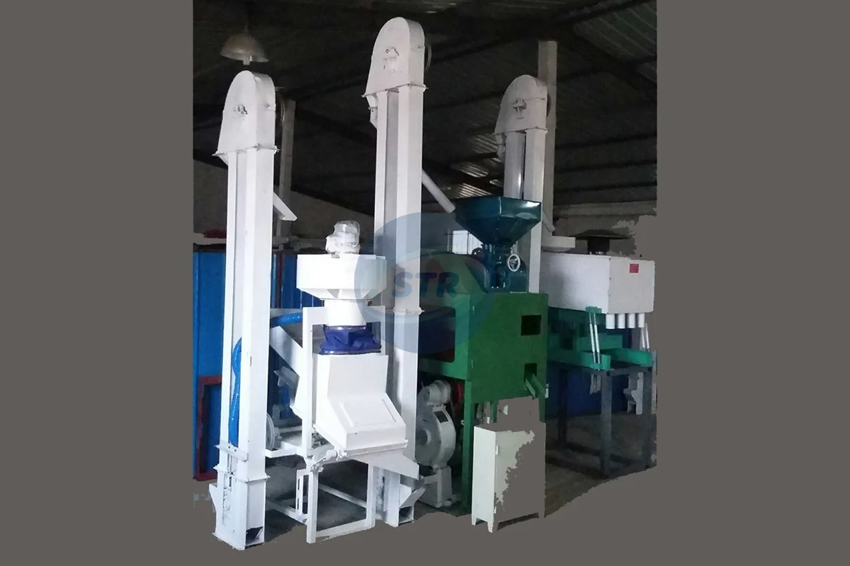 commercial integrated compact rice mill plant processing equipment detail view