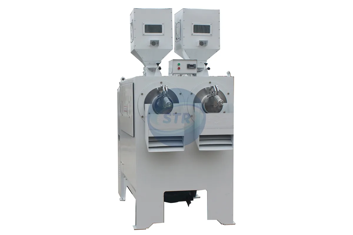 commercial mnj side by side iron roll rice whitener processing equipment